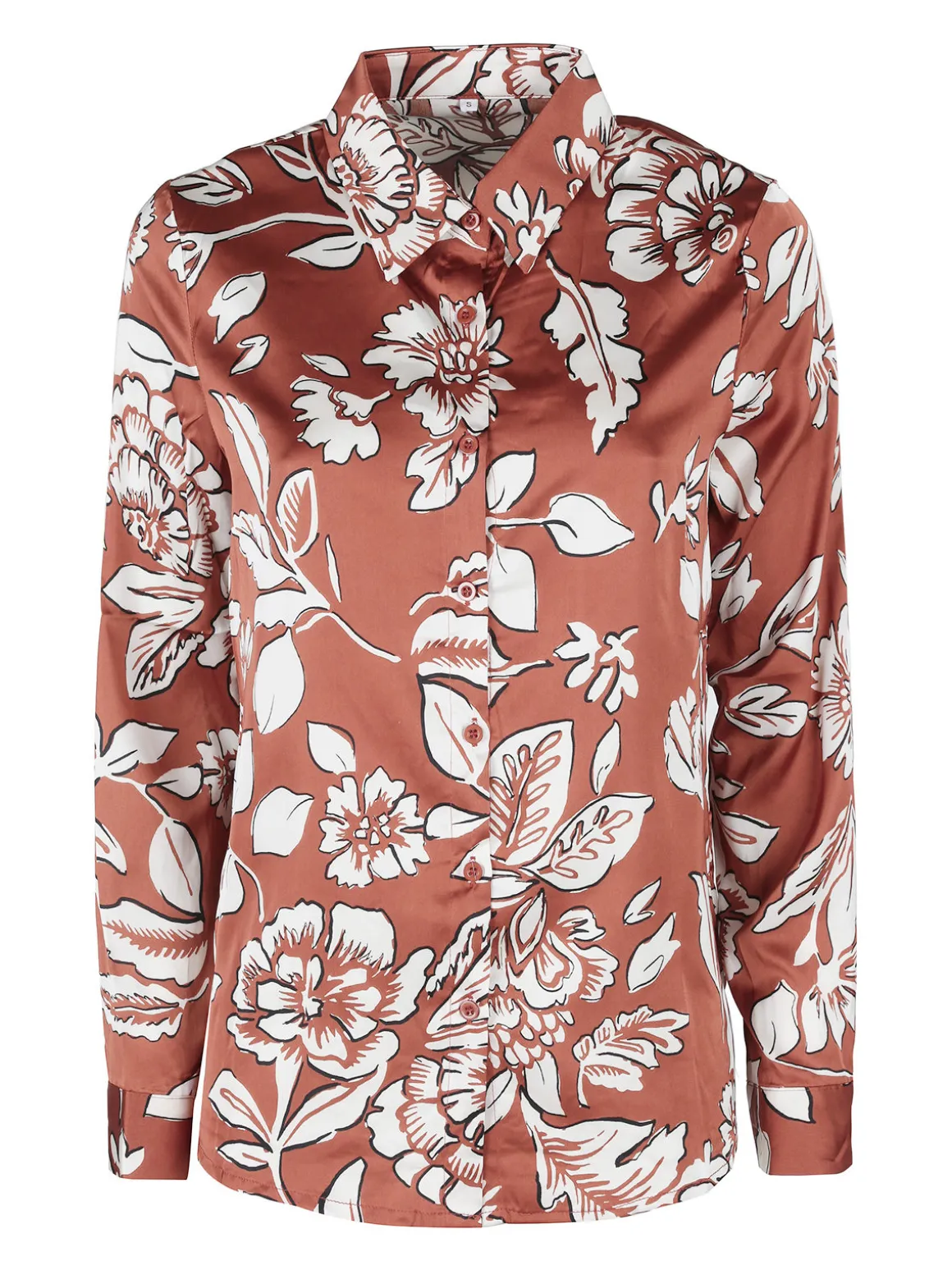 Solada Camicia donna effetto raso con stampa fiorata