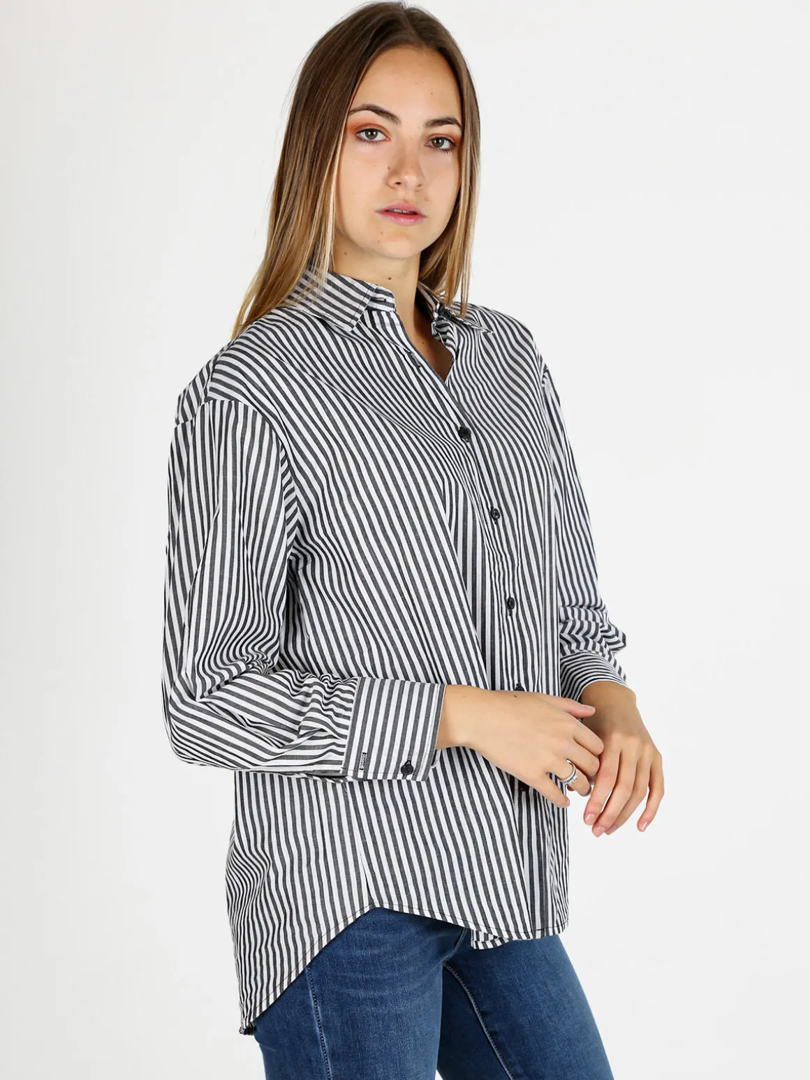 Solada Camicia donna in cotone a righe - grigio