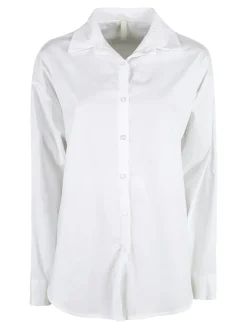 Solada Camicia donna in cotone oversize a maniche lunghe - nero