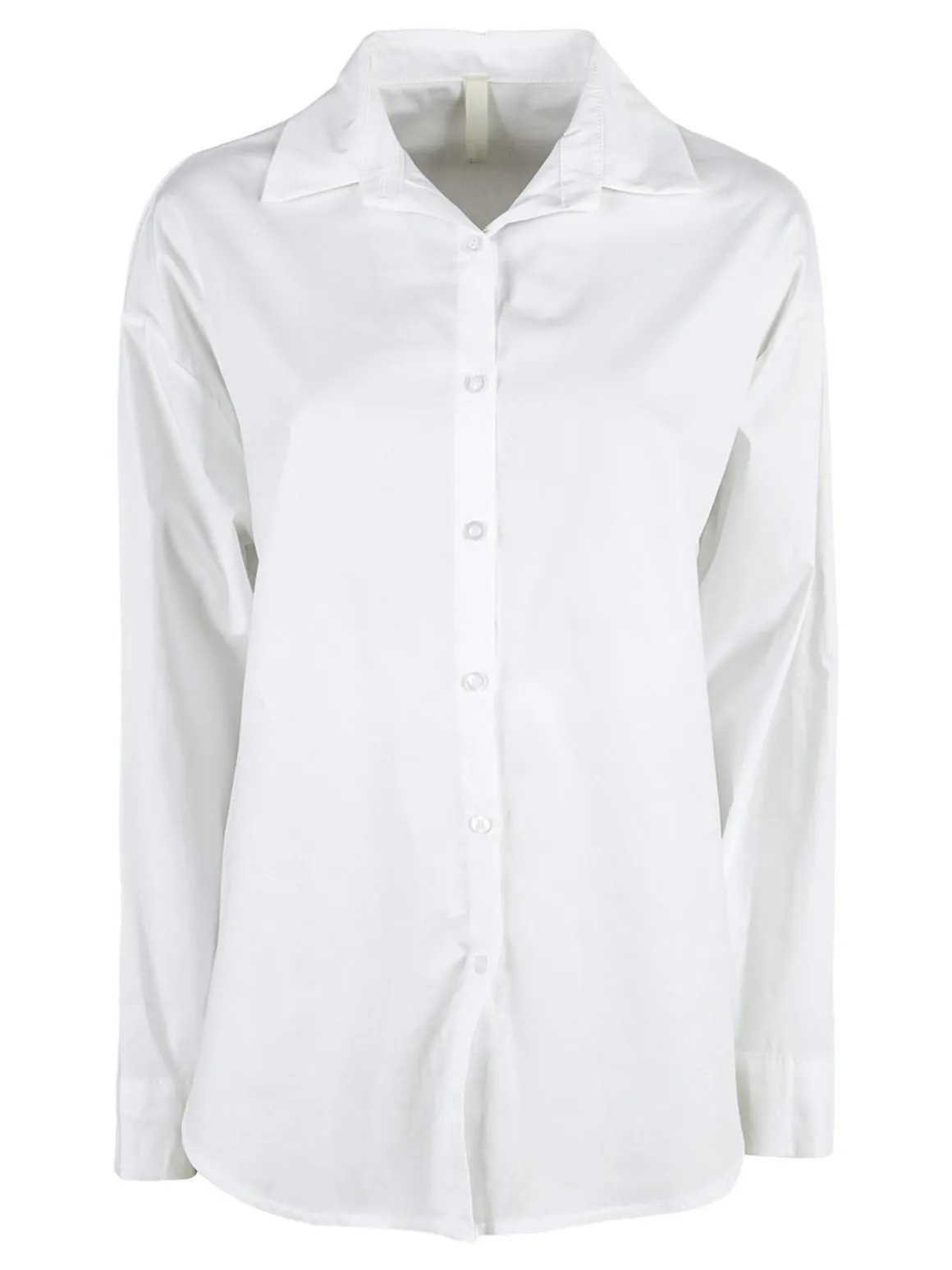 Solada Camicia donna in cotone oversize a maniche lunghe - bianco