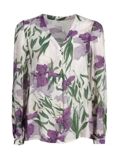 Solada Camicia donna leggera a maniche lunghe con scollo a V