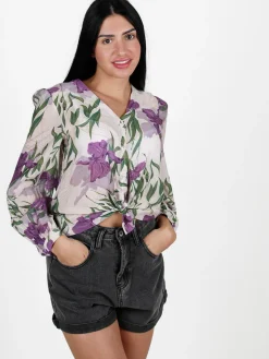 Solada Camicia donna leggera a maniche lunghe con scollo a V
