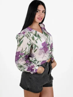 Solada Camicia donna leggera a maniche lunghe con scollo a V