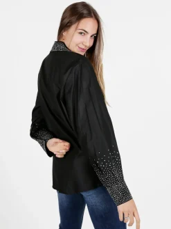 Solada Camicia donna oversize con strass
