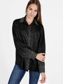 Solada Camicia donna oversize con strass