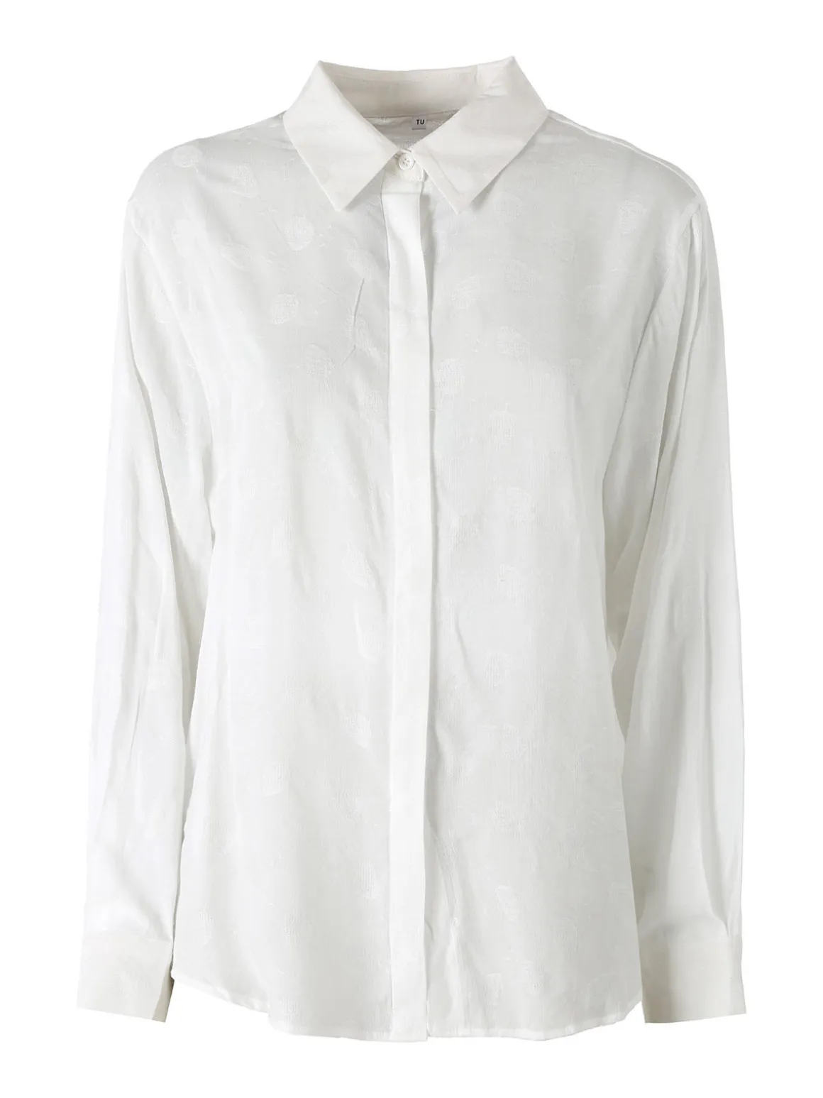 Solada Camicia donna oversize a maniche lunghe in misto cotone - bianco