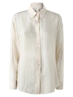 Solada Camicia donna oversize a maniche lunghe - beige