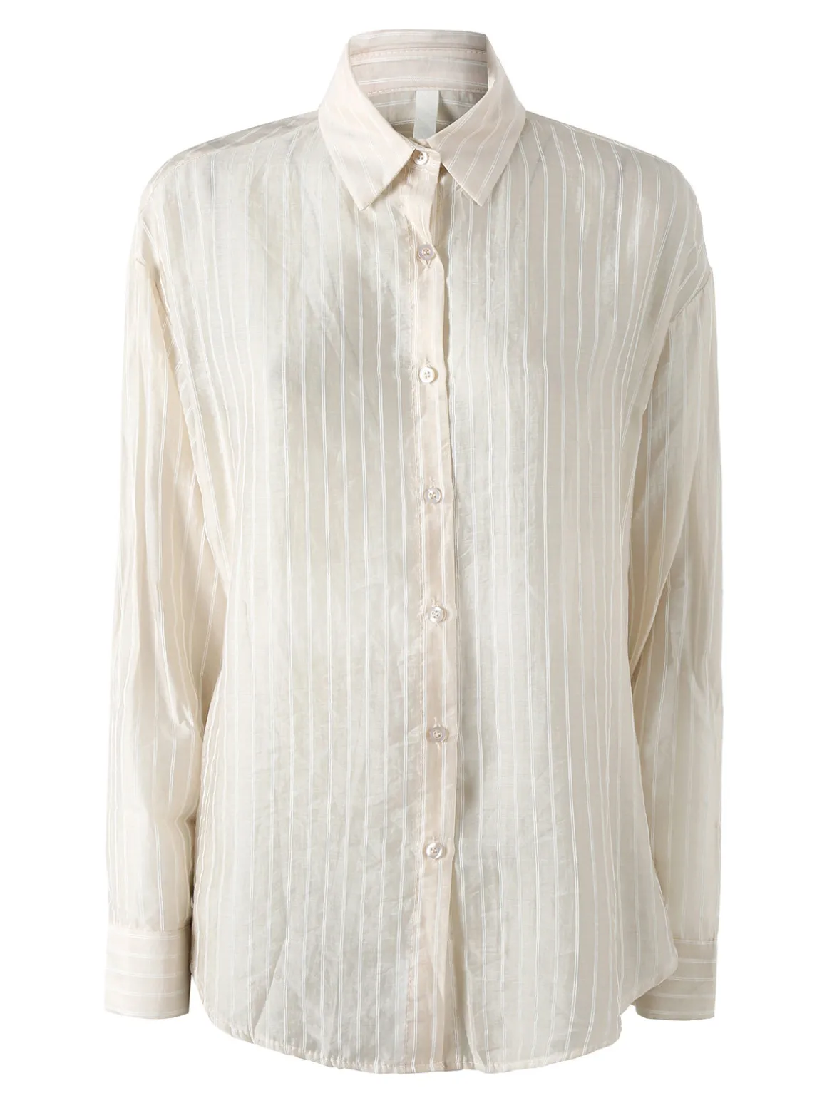 Solada Camicia donna oversize a maniche lunghe - beige