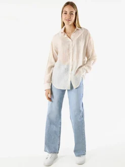 Solada Camicia donna oversize a maniche lunghe - beige
