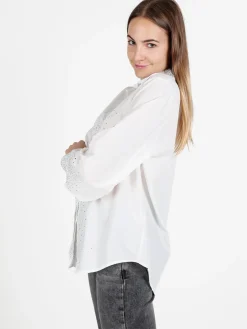 Solada Camicia donna oversize con strass