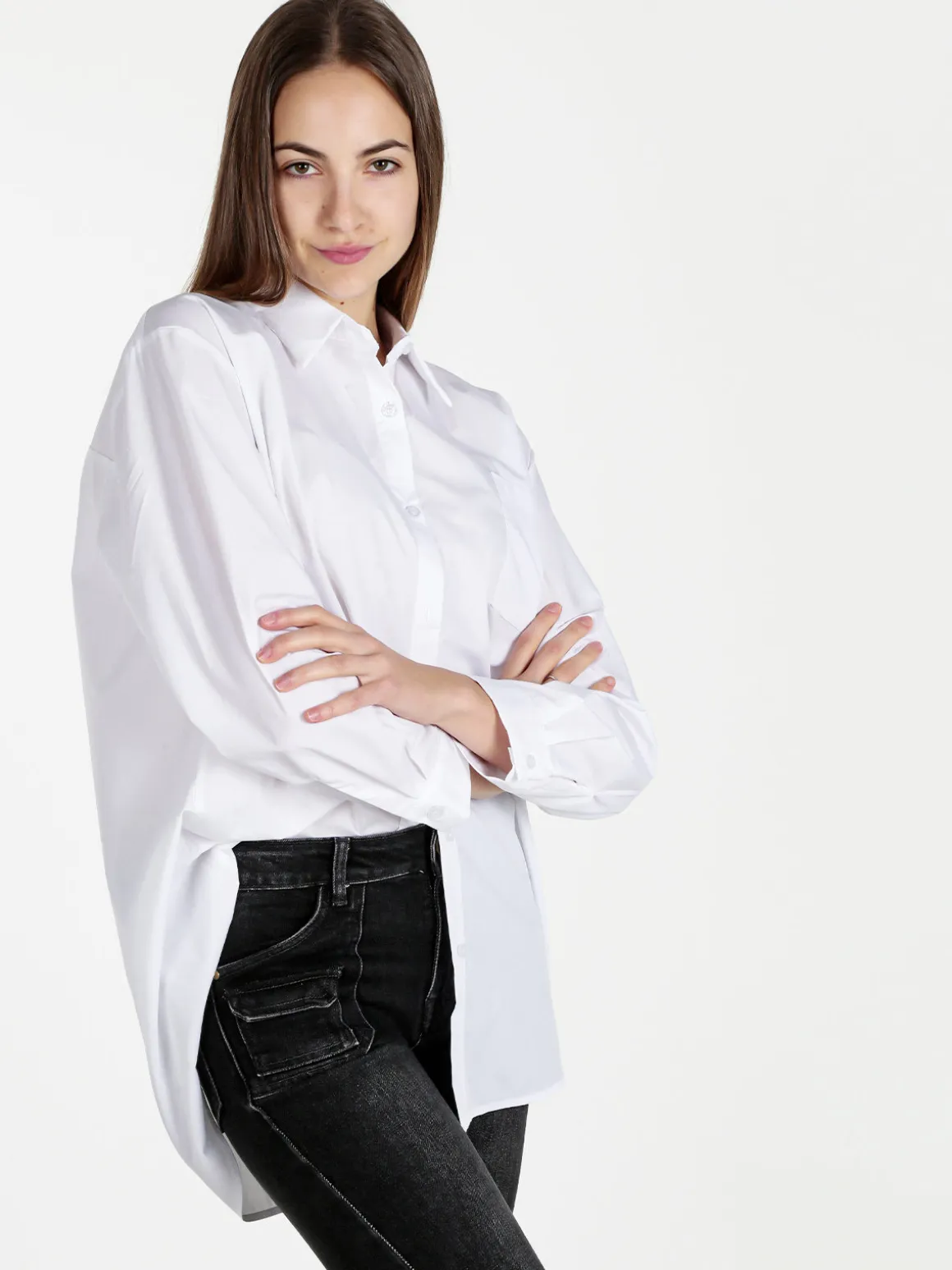 Solada Camicia donna oversize con taschino