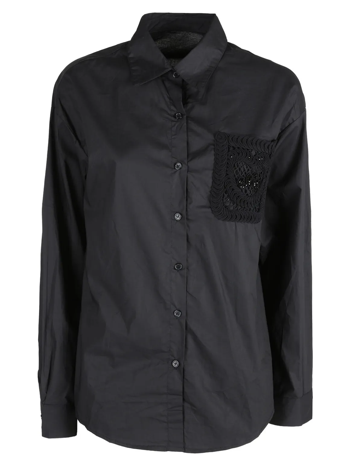 Solada Camicia donna oversize con taschino ricamato