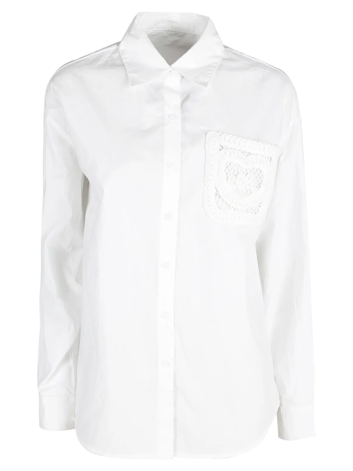 Solada Camicia donna oversize con taschino ricamato
