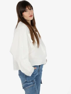 Solada Camicia donna oversize in cotone con tasche