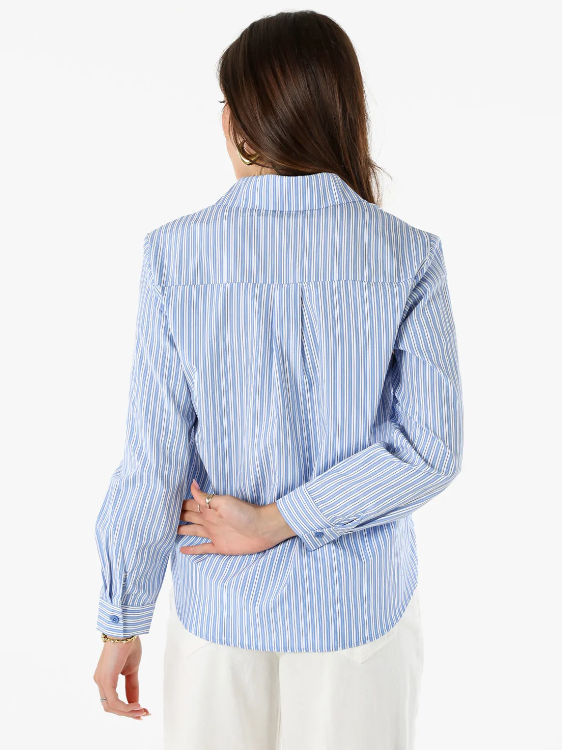 Solada Camicia donna rigata a maniche lunghe - azzurro