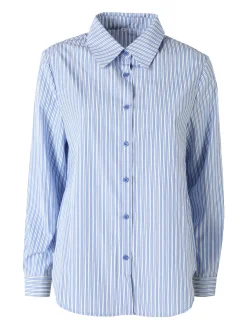 Solada Camicia donna rigata a maniche lunghe - azzurro