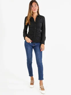 Solada Camicia donna slim a maniche lunghe - nero