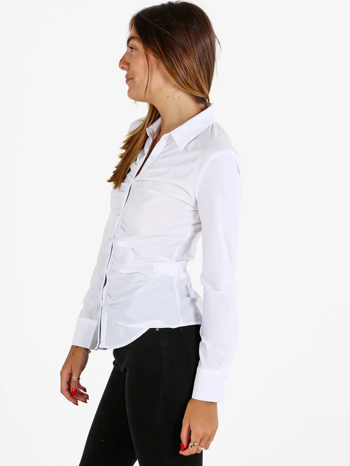 Solada Camicia donna slim a maniche lunghe - bianco