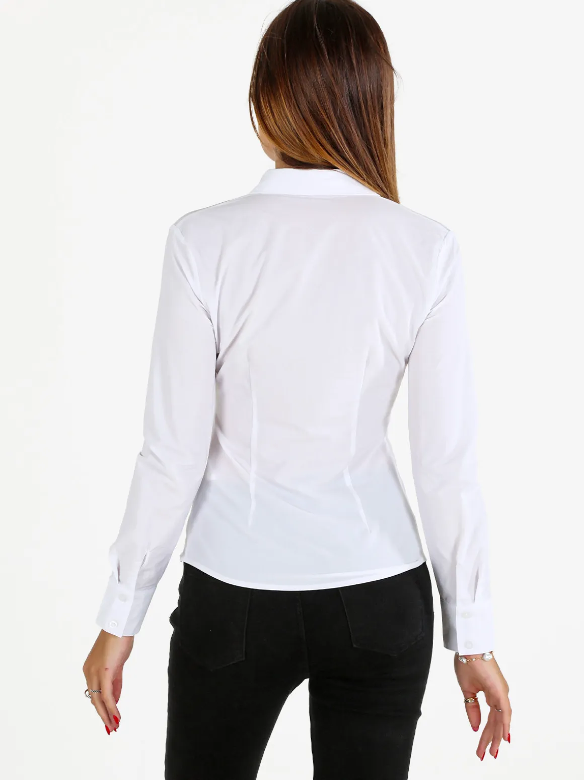 Solada Camicia donna slim a maniche lunghe - bianco