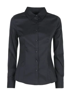 Solada Camicia donna slim fit a maniche lunghe - nero