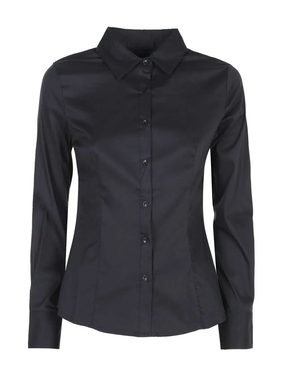 Solada Camicia donna slim fit a maniche lunghe - nero