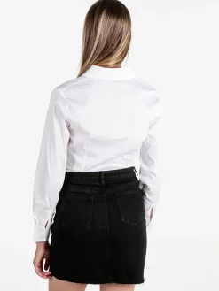 Solada Camicia donna slim fit a maniche lunghe - bianco