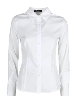 Solada Camicia donna slim fit a maniche lunghe - bianco