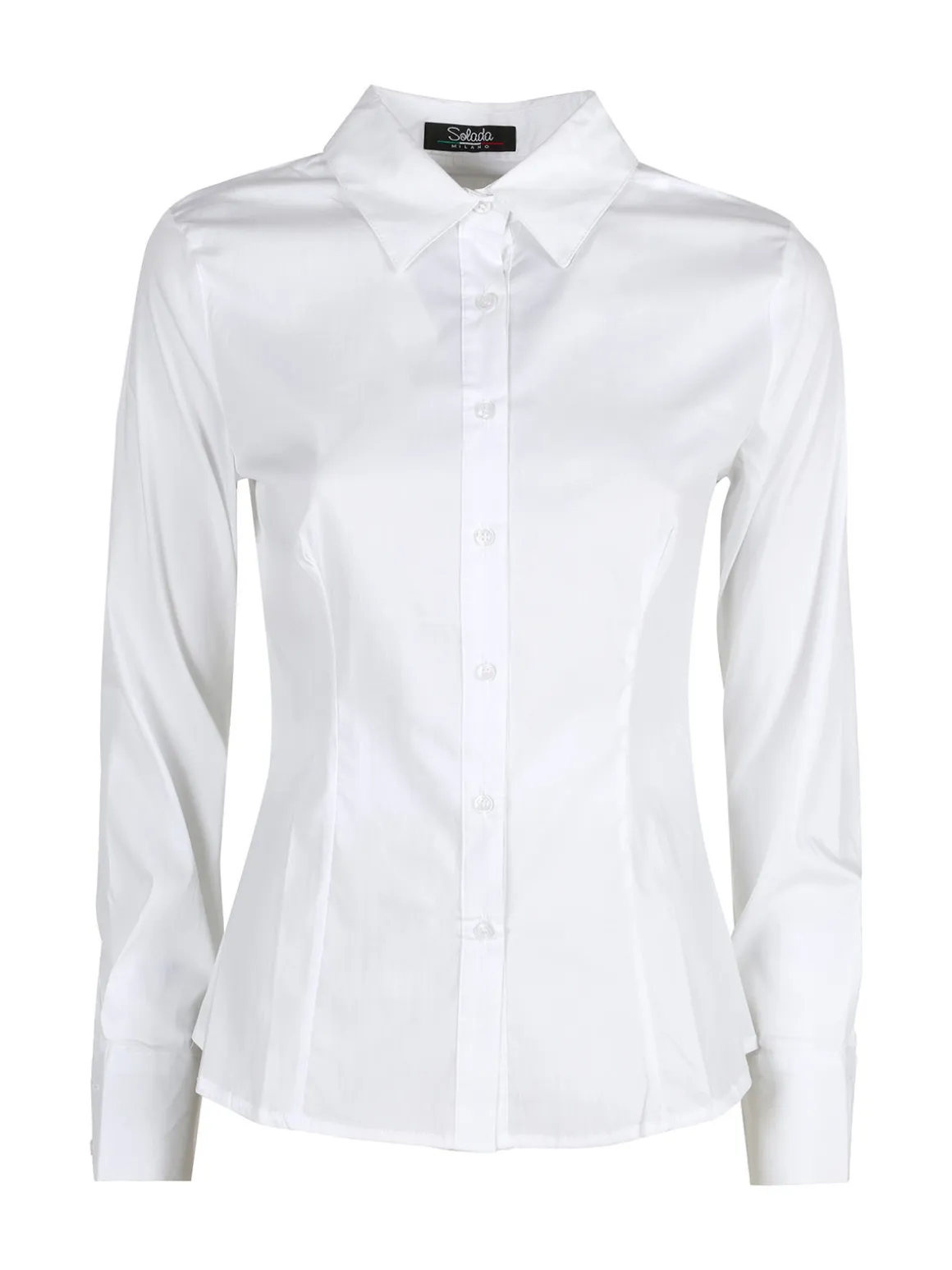 Solada Camicia donna slim fit a maniche lunghe - bianco