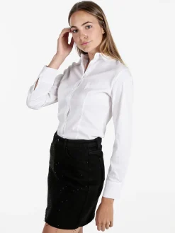 Solada Camicia donna slim fit a maniche lunghe - bianco