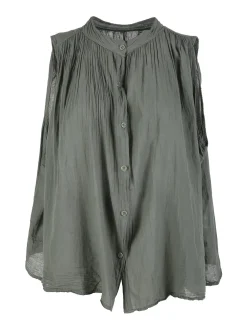 Solada Camicia donna smanicata in cotone - militare