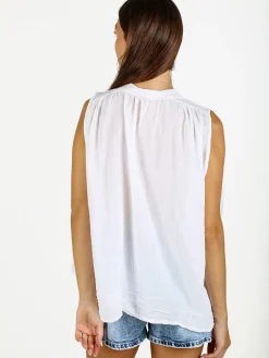 Solada Camicia donna smanicata in cotone - bianco