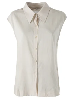 Solada Camicia donna smanicata in misto lino - beige