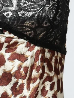 Solada Canotta intima leopardata con pizzo