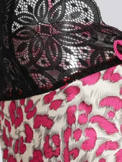 Solada Canotta intima leopardata con pizzo