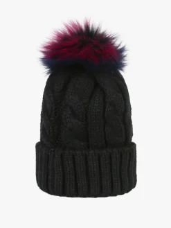 Solada Cappello donna in maglia con pompon di pelo