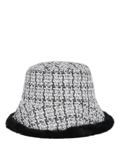 Solada Cappello donna in tweed con bordo in ecopelliccia - multicolore