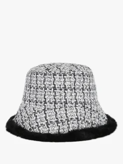 Solada Cappello donna in tweed con bordo in ecopelliccia - multicolore