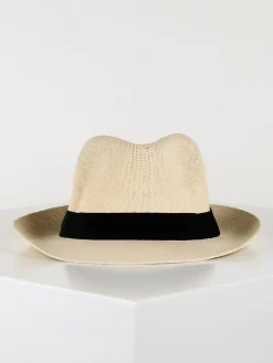 Solada Cappello panama di carta con nastro
