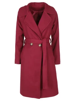Solada Cappotto donna con cintura e bottoni a doppiopetto