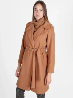 Solada Cappotto donna con cintura e bottoni a doppiopetto
