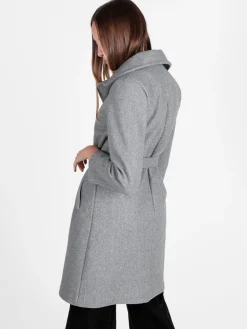 Solada Cappotto donna con cintura e bottoni a doppiopetto