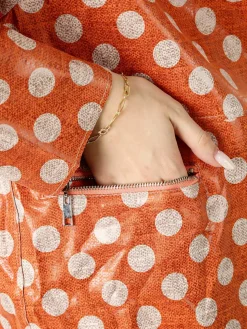 Solada Cappotto donna con stampe a pois senza chiusura - arancione