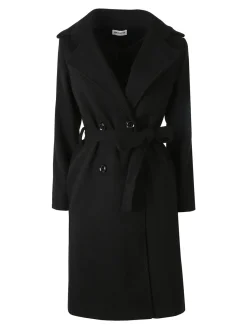 Solada Cappotto donna midi a doppiopetto - nero