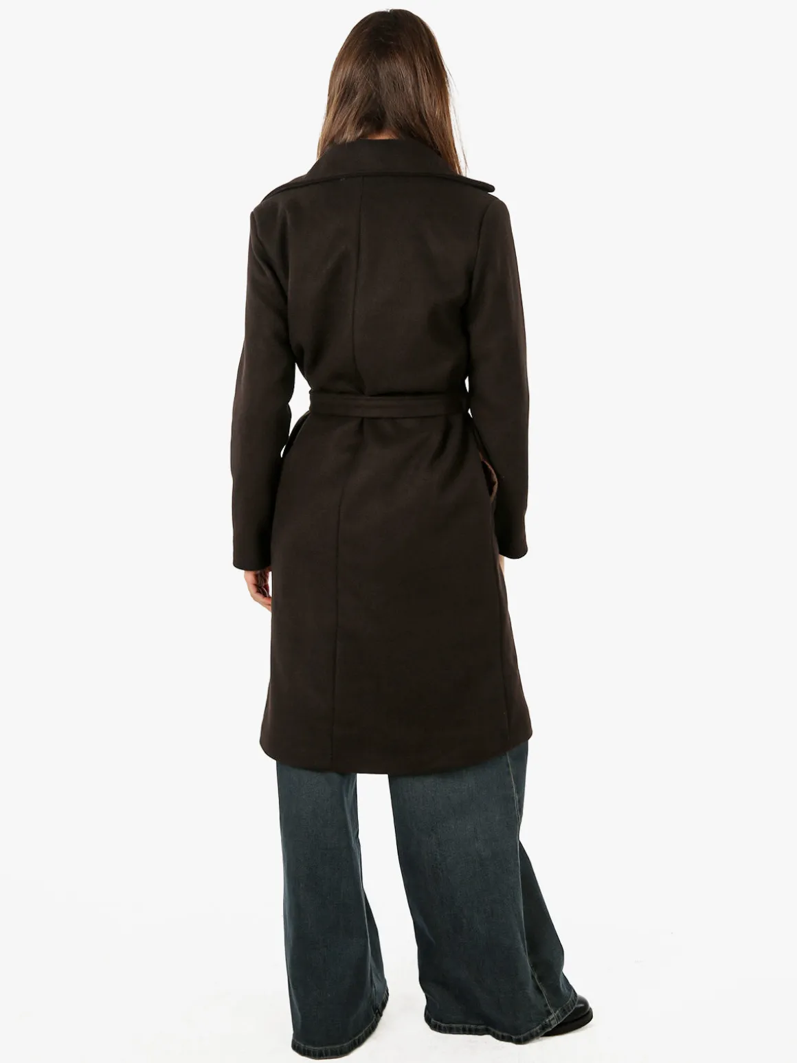 Solada Cappotto donna midi a doppiopetto - moro