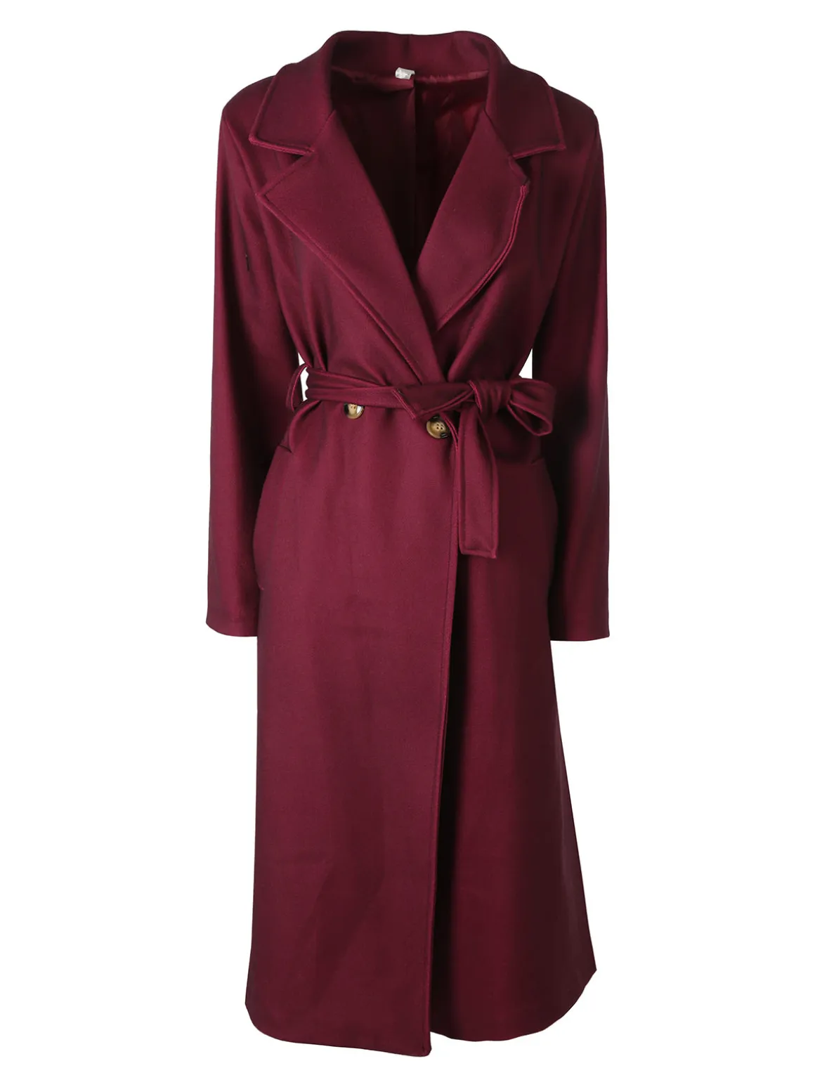 Solada Cappotto lungo da donna a doppiopetto - bordeaux