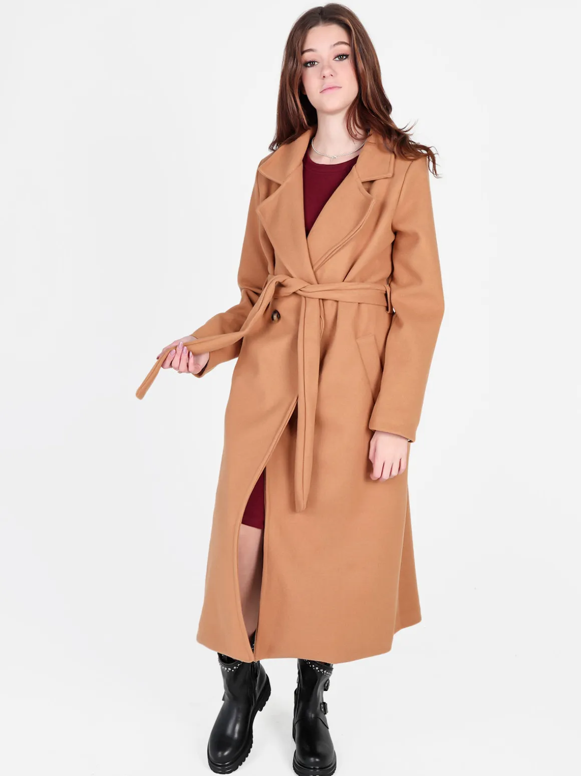 Solada Cappotto lungo da donna con chiusura doppiopetto