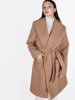 Solada Cappotto lungo da donna con cintura da annodare
