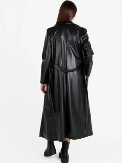 Solada Cappotto lungo da donna in ecopelle