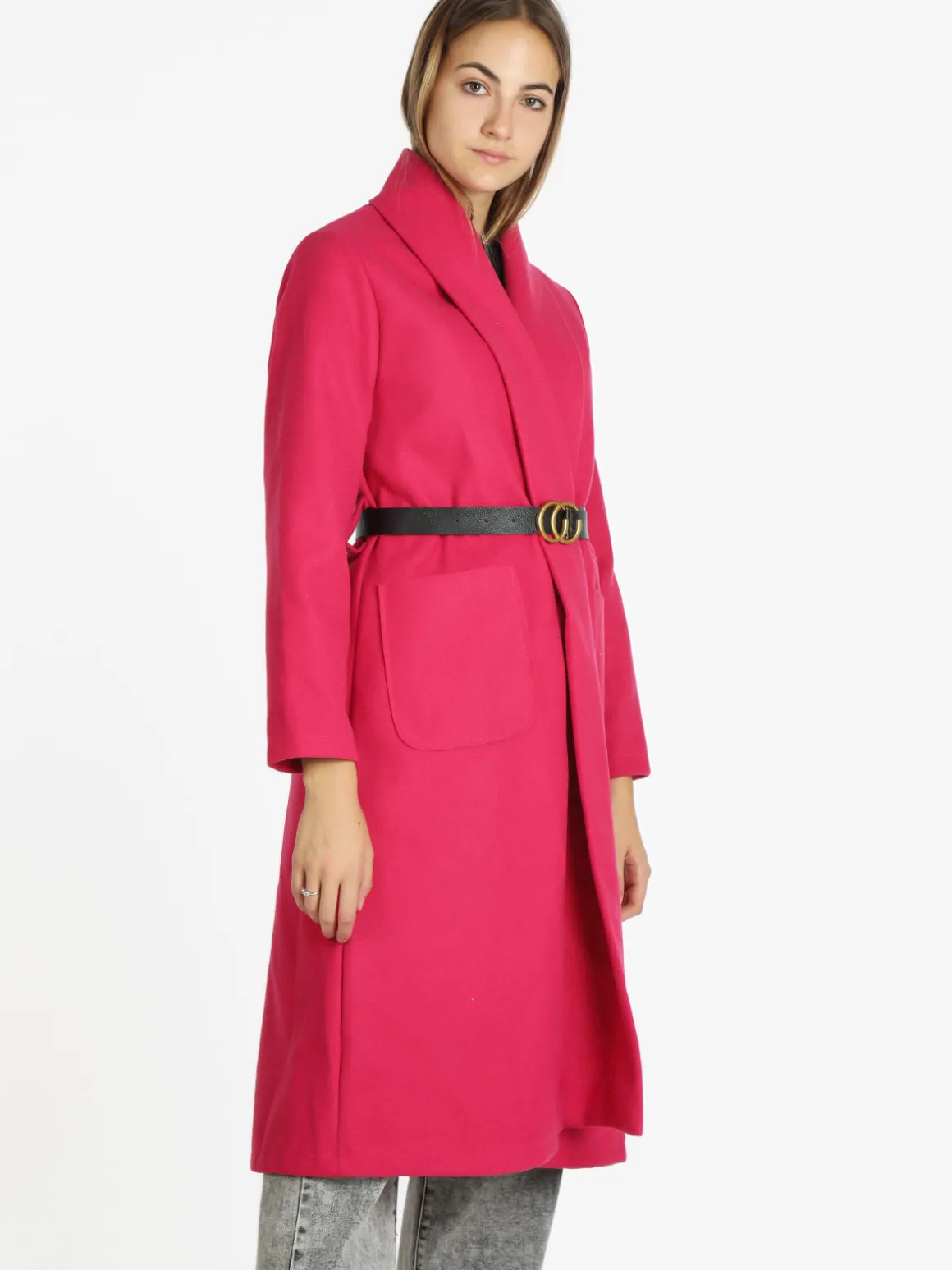 Solada Cappotto lungo da donna aperto con cintura