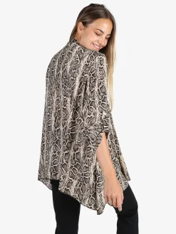 Solada Cardigan donna animalier con top - beige